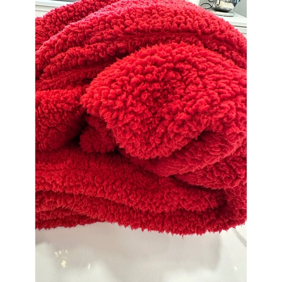 Eddie Bauer Plush Camp Suit Hooded Jumpsuit Sz L Sherpa Fleece Red Teddy Bear - Picture 11 of 15